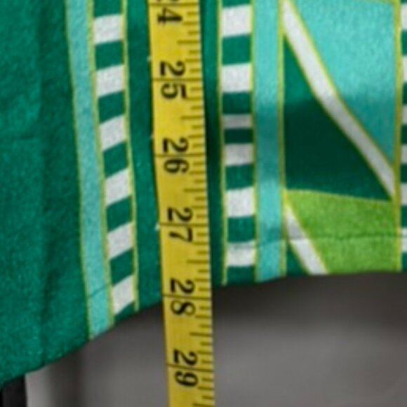 Bob Mackie Wearable Art Green Geometric Print Blouse - Vintage - Picture 5 of 5